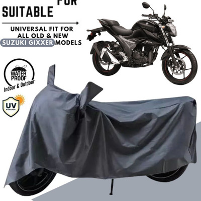 MADAFIYA Waterproof Two Wheeler Cover for Suzuki(Gixxer, Grey)