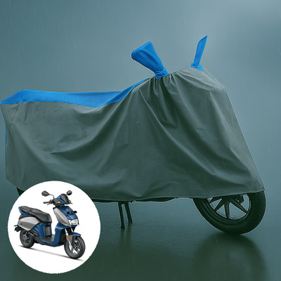 CODOKI Waterproof Two Wheeler Cover for Hero(Motocorp Electric Scooter, Grey, Blue)
