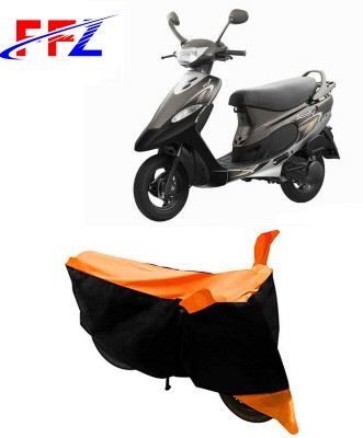 FFZ Waterproof Two Wheeler Cover for TVS(Scooty Pep+, Black, Orange)