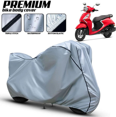 Shiv Kanha Waterproof Two Wheeler Cover for Yamaha(Fascino, Silver)