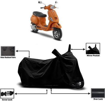 Amexride Two Wheeler Cover for Piaggio(Vespa SXL, Black)