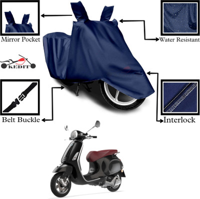 KEDIT Two Wheeler Cover for Piaggio(Vespa, Blue)