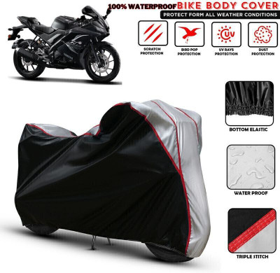 Shiv Kanha Waterproof Two Wheeler Cover for Yamaha(R15, Black, Silver)