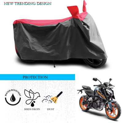 ANTHUB Waterproof Two Wheeler Cover for KTM(250 Duke, Grey, Red)