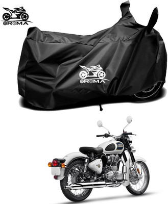 THE REAL ARV Waterproof Two Wheeler Cover for Royal Enfield(Bullet 350, Black)