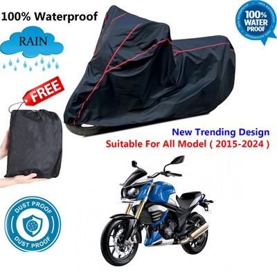 AUTOCAD Waterproof Two Wheeler Cover for Mahindra(MOJO XT 300, Black, Red)