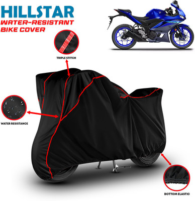 HILLSTAR Waterproof Two Wheeler Cover for Yamaha(YZF R3, Black, Red)