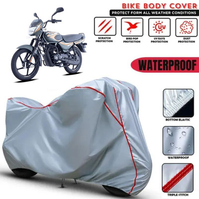 Shiv Kanha Waterproof Two Wheeler Cover for Bajaj(CT 100, Silver)