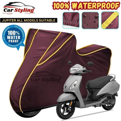 OliverX Waterproof Two Wheeler Cover for TVS(Jupiter, Maroon, Yellow)