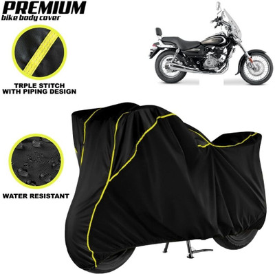 kerwa Waterproof Two Wheeler Cover for Bajaj(Avenger 220 street, Black, Yellow)