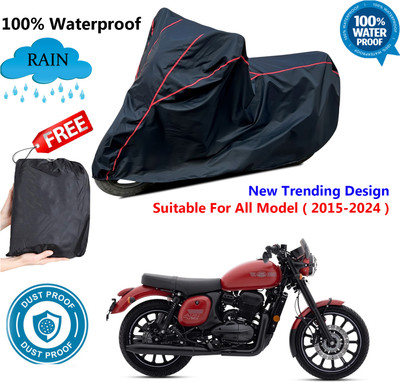 AutoGalaxy Waterproof Two Wheeler Cover for JAWA(42 BS6, Black, Red)