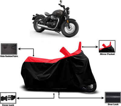 Amexride Two Wheeler Cover for Triumph(Bonneville Bobber BS6, Red)