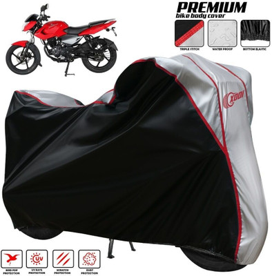 xodi Waterproof Two Wheeler Cover for Bajaj(Pulsar 135 LS DTS-i, Silver, Black)