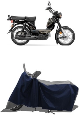 SUGASHRI Waterproof Two Wheeler Cover for TVS(XL 100 Heavy Duty, Grey, Blue)