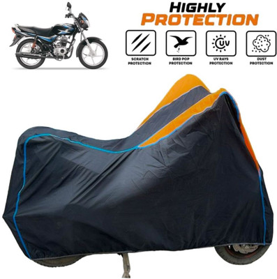 ZAQE Two Wheeler Cover for Bajaj(CT 100, Black, Orange, Blue)