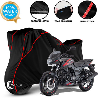MATT_X Waterproof Two Wheeler Cover for Bajaj(Pulsar, Black, Red)