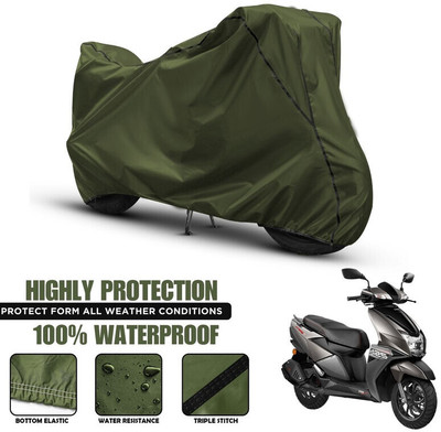 AutoGalaxy Waterproof Two Wheeler Cover for TVS(NTORQ, Green, Black)