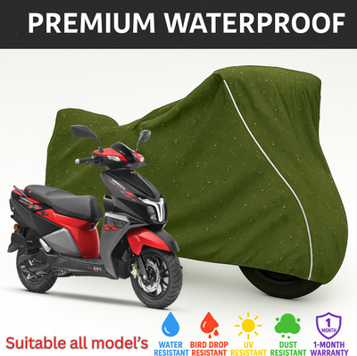 pocket bazar Waterproof Two Wheeler Cover for TVS(NTORQ, Green, White)