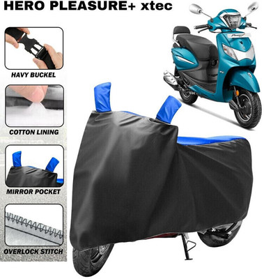 DeepShakshi AUTOMOTIVE Waterproof Two Wheeler Cover for Hero(Pleasure Plus, Blue, Black)