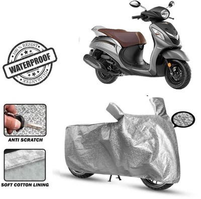 Autoinnovation Waterproof Two Wheeler Cover for Yamaha(Fascino 125, Silver)