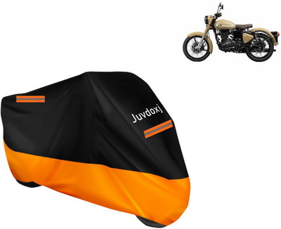 Juvdoxj Waterproof Two Wheeler Cover for Royal Enfield(Classic 350 Signals, Orange)