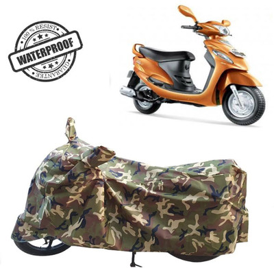 ROYAL AUTO MART Waterproof Two Wheeler Cover for Mahindra(Rodeo RZ, Green, Multicolor)