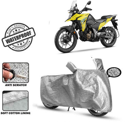 Autoinnovation Waterproof Two Wheeler Cover for Suzuki(V Strom 1000, Silver)