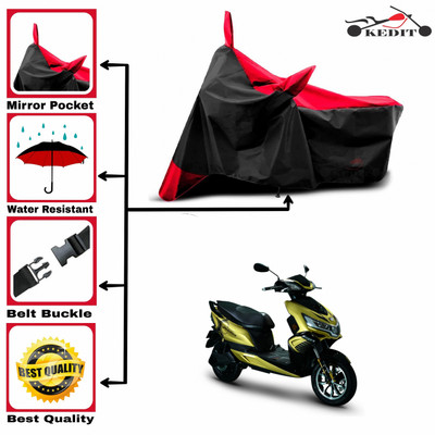 KEDIT Two Wheeler Cover for Okinawa(i-Praise, Red, Black)