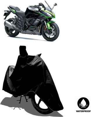 Amexride Waterproof Two Wheeler Cover for Kawasaki(Ninja 1000, Black)