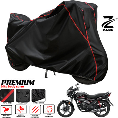 ZAQE Two Wheeler Cover for Honda(CB Shine SP, Black, Red)