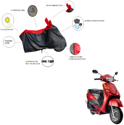 RiderShine Waterproof Two Wheeler Cover for Indus(Yo EXL, Black, Red)