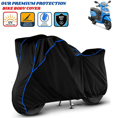 Delphinium Waterproof Two Wheeler Cover for Hero(Pleasure, Black, Blue)