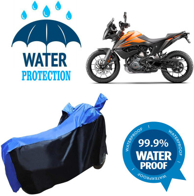 Mdstar Waterproof Two Wheeler Cover for KTM(1050 Adventure, Blue, Black)