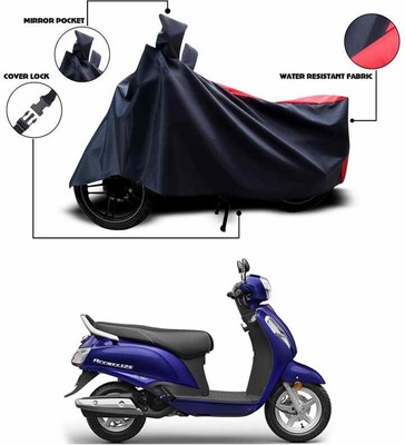 DeepShakshi AUTOMOTIVE Two Wheeler Cover for Suzuki(Access 125, Red, Black)