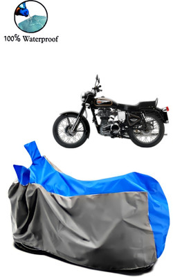APNEK Waterproof Two Wheeler Cover for Royal Enfield(Twin spark, Grey, Blue)