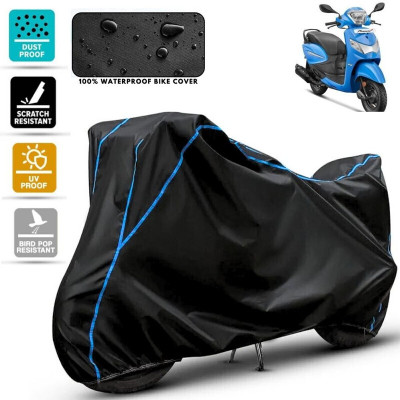 Amikan Waterproof Two Wheeler Cover for Hero(Pleasure, Black, Blue)