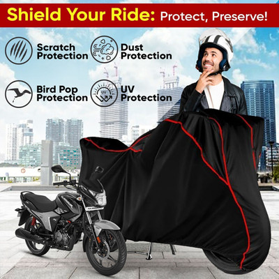 AutoGalaxy Waterproof Two Wheeler Cover for Hero(Glamour, Black)