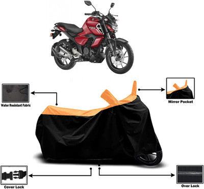 Amexride Two Wheeler Cover for Yamaha(FZ-S Fi Version 3.0 BS6, Orange)