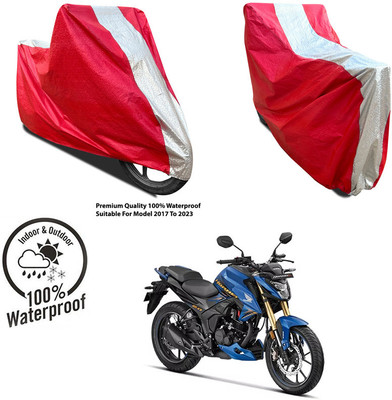 AUTOCAD Waterproof Two Wheeler Cover for Suzuki(Burgman Electric, Silver, Red)