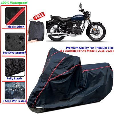 KaparDineX Waterproof Two Wheeler Cover for Royal Enfield(Bullet Trials 350, Black)