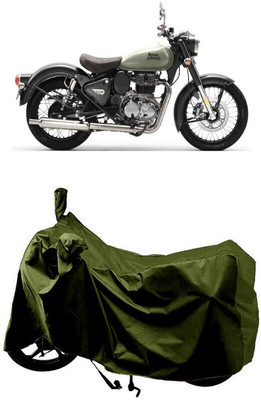 SUGASHRI Waterproof Two Wheeler Cover for Royal Enfield(Classic 350, Green)
