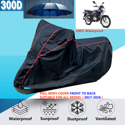AUTOCAD Waterproof Two Wheeler Cover for Bajaj(Platina 100 DTS-i, Black, Red)