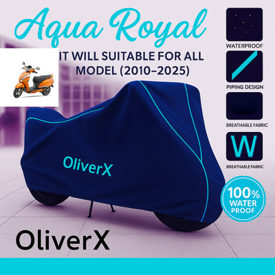 OliverX Waterproof Two Wheeler Cover for TVS(Jupiter 125, Blue, Red)