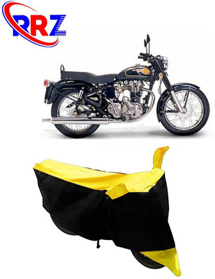 RRZ Waterproof Two Wheeler Cover for Royal Enfield(Twin spark, Black, Yellow)
