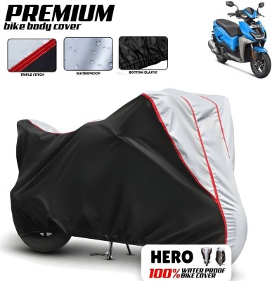 Mwiss Waterproof Two Wheeler Cover for Hero(Black, Silver)