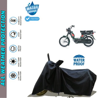 AutoGalaxy Waterproof Two Wheeler Cover for TVS(Heavy Duty Super XL, Black)