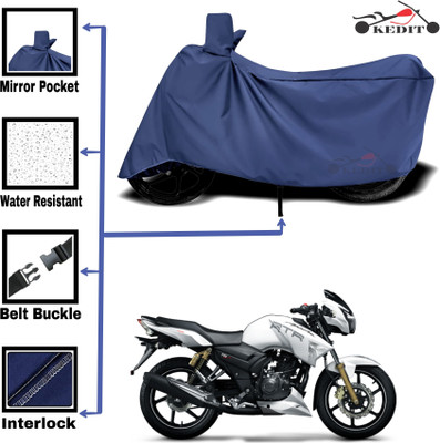 AASHTIK MART Two Wheeler Cover for TVS(Apache RTR 160 4V, Blue)