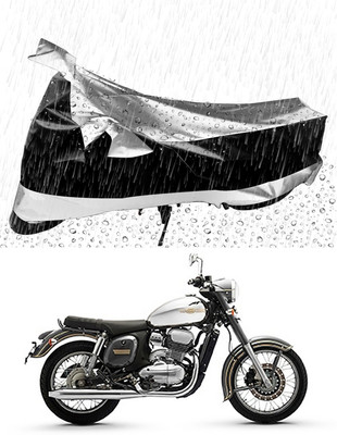 Furious3D Two Wheeler Cover for JAWA(Standardv, Silver, Black)