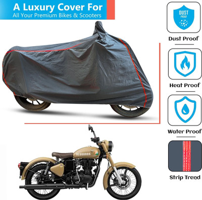 FAMEXON Waterproof Two Wheeler Cover for Royal Enfield(Classic 350 Signals, Grey)