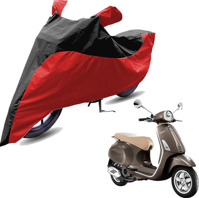 RiderShine Two Wheeler Cover for Piaggio(Vespa VXL 125, Red, Black)